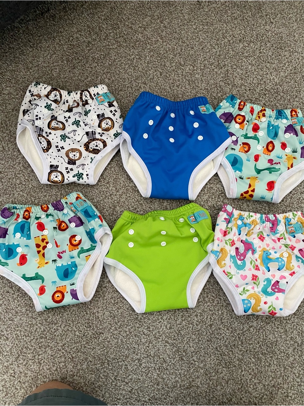 Reusable Kids Diaper Cover Pack - Blue & Green Mixed Prints